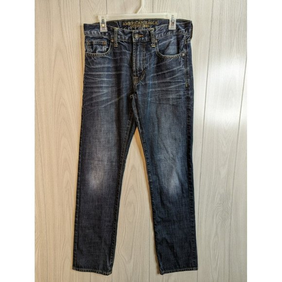 American Eagle Outfitters Other - American Eagle Slim Straight Jeans Men's Size 30x34 Dark Wash Blue Denim Jeans
